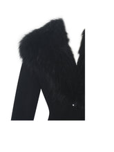 Load image into Gallery viewer, Hailee Black Single Breasted Wool Blend Mini Coat with Removable Fur Lapel
