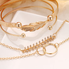 Load image into Gallery viewer, Luxury Modern Gold Crystal Elegant Woman and Lady Brecelets in Sets of  5Pcs/sett for Women Punk Boho Beach Bangle Jewelry Gift
