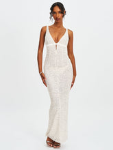 Load image into Gallery viewer, Adelaide White Beaded Sequin Net Bodycon Gown
