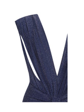 Load image into Gallery viewer, Terri Navy Sparkle Plunging Backless Maxi Dress

