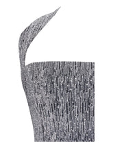 Load image into Gallery viewer, Naomie Crystal Embellished Bubble Hem Halter Mini Dress
