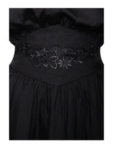 Load image into Gallery viewer, Jamila Black Shirt Mini Dress with Embroidered Waist Detail
