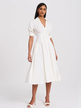 Load image into Gallery viewer, Palina Lyocell Pleated Midi Preppy Shirt Dress
