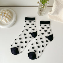 Load image into Gallery viewer, Women Socks New Fashion Long Transparent Cute Heart Thin Socks Female Summer Casual Sweet Funny Socks Stylish Ankle Socks For Women
