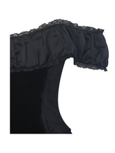 Load image into Gallery viewer, Daisha Black Lace Trimmed Off-Shoulder Ruched Mini Dress
