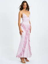 Load image into Gallery viewer, Paolina Taro Pink Jacquard Ruffle Mermaid Maxi Dress
