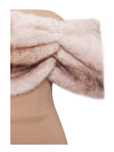 Load image into Gallery viewer, Nadira Off Shoulder Fur Trim Mini Dress
