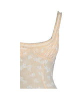 Load image into Gallery viewer, Ulissa Orange Square Neck Jacquard Textured High Slit Maxi Dress
