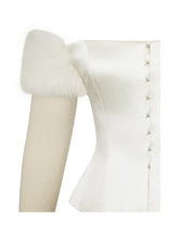 Load image into Gallery viewer, Nola Ivory Off-Shoulder Fur Trimmed Top
