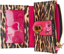 Load image into Gallery viewer, Betsey Johnson Leopard Floral Bifold Wallet

