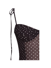 Load image into Gallery viewer, Yadira Brown Base Polka Dot Chiffon Maxi Dress
