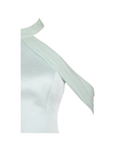 Load image into Gallery viewer, Zafrina Light Cyan Halter Off-shoulder Backless Mini Dress

