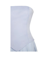 Load image into Gallery viewer, Qianna Baby Blue Peplum Top Drop Waist Chiffon Gown
