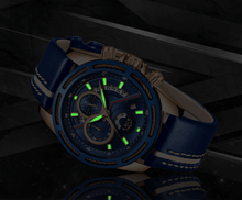 Load image into Gallery viewer, Men's Waterproof Sports  Watch With Leather Belts, Chronometers Day View Fluorescent Pointers Unique Design Perfect Gift
