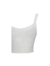 Load image into Gallery viewer, Selene White Wool-Blend Ribbed Knit V-Neck Top
