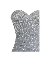 Load image into Gallery viewer, Noelle Silver Sequin Pearl-Embellished Sweetheart Maxi Dress
