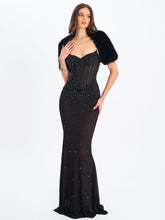 Load image into Gallery viewer, Kori Black Faux Fur Micro Bolero
