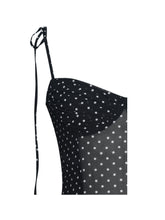 Load image into Gallery viewer, Yadira Black Base Polka Dot Chiffon Maxi Dress
