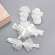 Load image into Gallery viewer, Flower Baby Girl Headband Socks Set Shoes With  Crown Bows Newborn Headbands For Girls Turban Baby Hair Accessories

