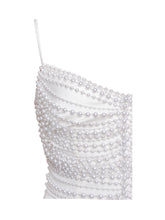 Load image into Gallery viewer, Karmen Pearl Top Pencil Slip Gown with Scarf
