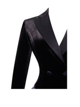 Load image into Gallery viewer, Calista Black Velvet Blazer Mini Dress
