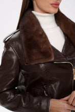 Load image into Gallery viewer, Genuine Mink Fur Embossed Leather Jacket
