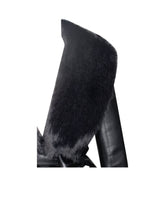 Load image into Gallery viewer, Zaida Black Vegan Fur Trim Black Vegan Leather Coat
