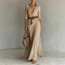 Load image into Gallery viewer, Women's Belted Irregular Pleated Dress
