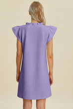 Load image into Gallery viewer, Double Take Full Size Ruffled V-Neck Cap Sleeve Dress – Ruffled V-Neck Dress, Cap Sleeve Dress, Elegant Ruffled Dress, Flattering V-Neck Dress, Stylish Full-Size Dress, Comfortable Ruffle Dress, Chic Cap Sleeve Dress

