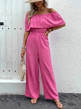 Load image into Gallery viewer, Perfee Off-Shoulder : Wide Leg Jumpsuit
