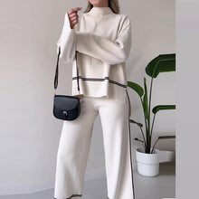 Load image into Gallery viewer, Women’s Solid Color Casual Two-Piece Set – Loose Top &amp; Bootcut Pants Suit
