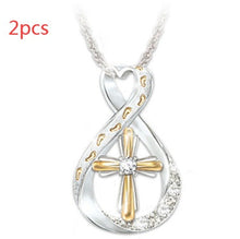 Load image into Gallery viewer, Cross Footprint Diamond Pendant Two Tone
