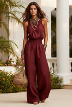 Load image into Gallery viewer, Women's Halter-Neck Backless Wide-Leg Jumpsuit – Solid Color Street Style
