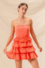 Load image into Gallery viewer, Strapless Ruffle Layered : Cheer Up Dress
