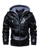 Load image into Gallery viewer, Men's Full Size Zip Up Drawstring Hooded Jacket Plus Size
