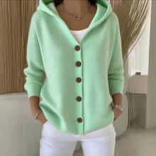 Load image into Gallery viewer, Women’s Button-Down Hoodie Cardigan Sweater Coat
