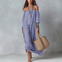 Load image into Gallery viewer, Women's Striped Loose-Fit Flared Maxi Dress – Holiday &amp; Vacation
