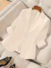 Load image into Gallery viewer, Women's Three-Quarter Sleeve Single-Button Casual Blazer
