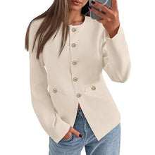 Load image into Gallery viewer, Women’s Round Neck Button Cardigan – Long Sleeve Classic Knit Sweater
