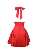 Load image into Gallery viewer, Peyton Ruby Plunging Halter Keyhole Mini Dress
