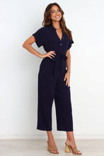 Load image into Gallery viewer, Women's V-Neck Cropped Wide-Leg Knit Jumpsuit

