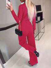 Load image into Gallery viewer, Women's Solid V-neck Bow Tie Waist Slimming Fashion Jumpsuit
