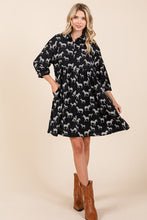 Load image into Gallery viewer, Zebra Print Button Down Shirt Mini Dress – Bold and Fashion-Forward Zebra Print Dress with Casual Button-Down Design
