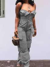 Load image into Gallery viewer, Tube Snap Down : Cargo Jumpsuit
