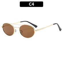 Load image into Gallery viewer, Retro Oval Dual-Beam Metal Sunglasses | UV Protection
