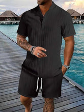 Load image into Gallery viewer, Men's Plus Size Short Sleeve Shirt and Shorts Set - Two Piece Summer Outfit
