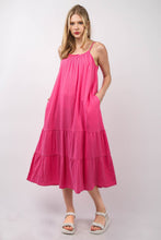 Load image into Gallery viewer, Ruffled A-Line Midi Cami Dress – Stylish Ruffled Midi Dress, A-Line Cami Dress, Comfy Cotton Dress, Feminine Summer Dress, Tiered Layered Dress, Breezy Ruffled Dress, Elegant Spring Dress
