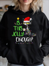 Load image into Gallery viewer, Women’s Black Cat Christmas Hoodie
