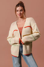 Load image into Gallery viewer, SO ME Loose Fit Multi Stripe Open Front Cardigan
