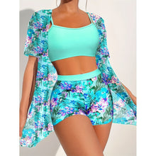 Load image into Gallery viewer, Printed High‑Waist Slimming Bikini Three‑Piece Set
